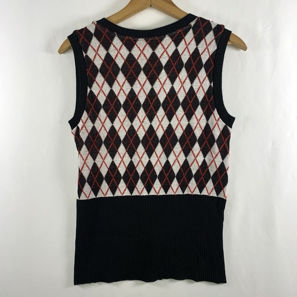 VTG Deadstock Rue 21 Womens Y2K Argyle Sweater Vest  XL Preppy Academia USA Made - Picture 2 of 8